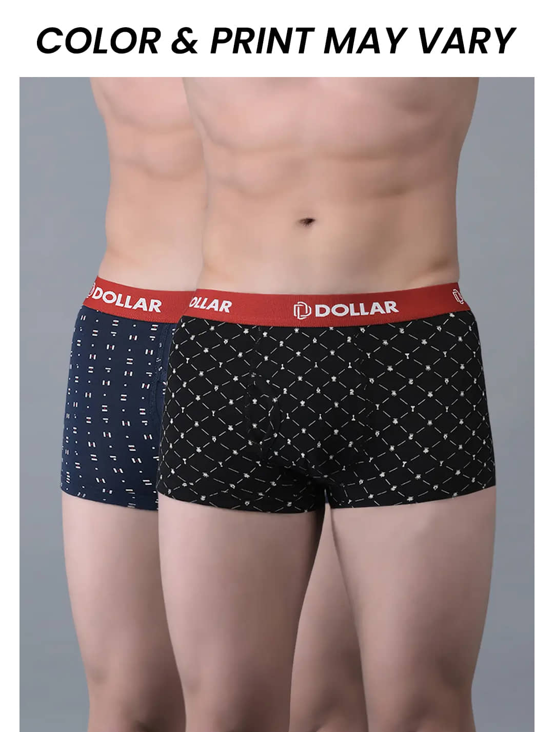 Dollar Bigboss Men's Pack of 2 Combed Cotton Printed Trunk (Colour May Vary)