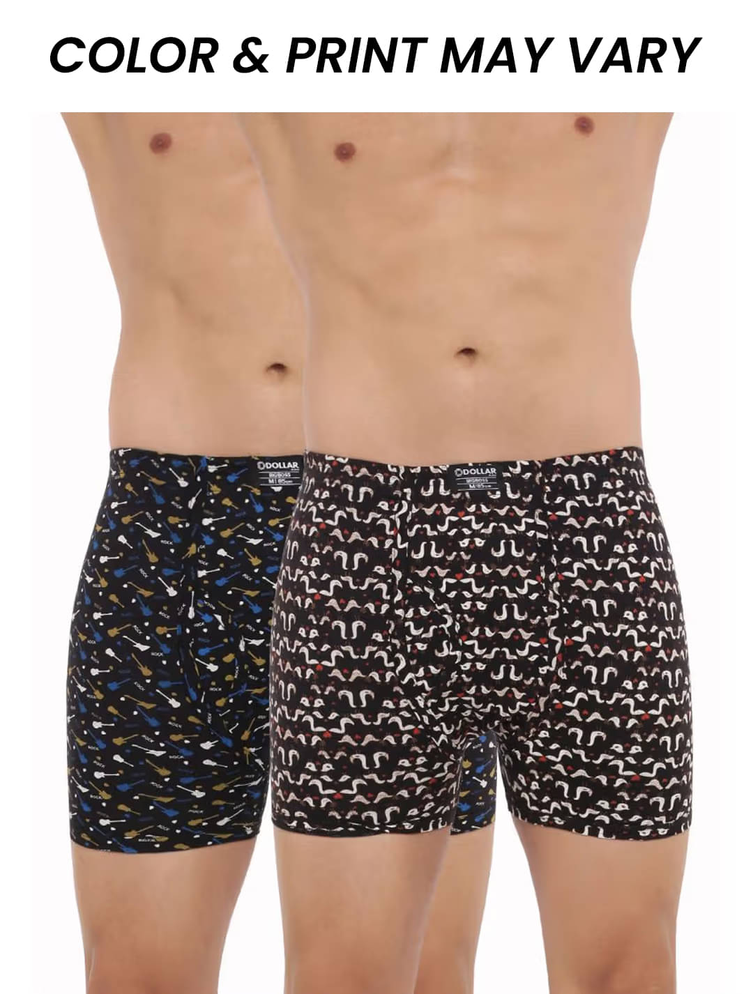    			Dollar Bigboss Men's Pack of 2 Soft Combed Cotton Printed Trunk (Colour May Vary)