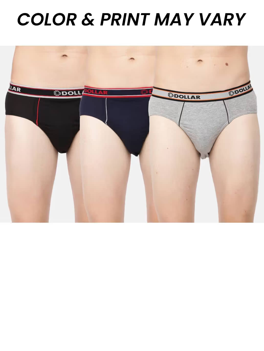 Dollar Bigboss Men's Pack of 3 Combed Cotton Solid Brief With Anti-Microbial Odour Control (Colour May Vary)