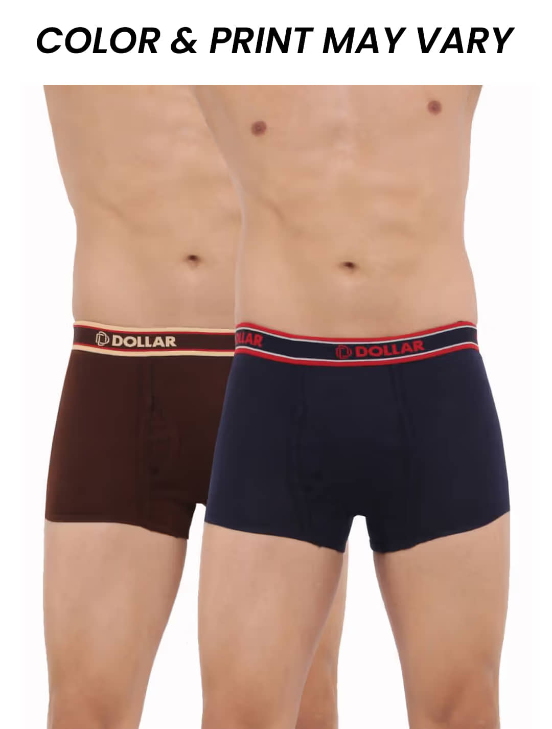 Dollar Bigboss Men's Pack of 2 Solid Combed Cotton Trunk With Double Pouch Support (Colour May Vary)