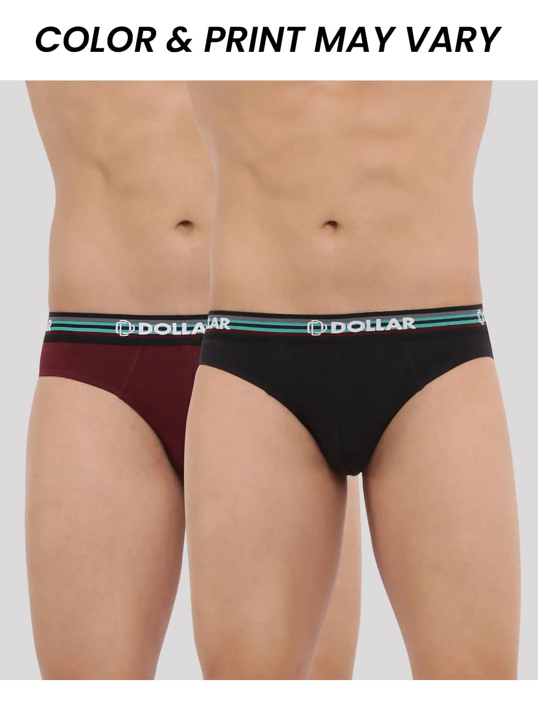 Dollar Bigboss Men's Pack of 2 Shuffle Intellisoft Cotton Spandex Solid Brief (Colour May Vary)