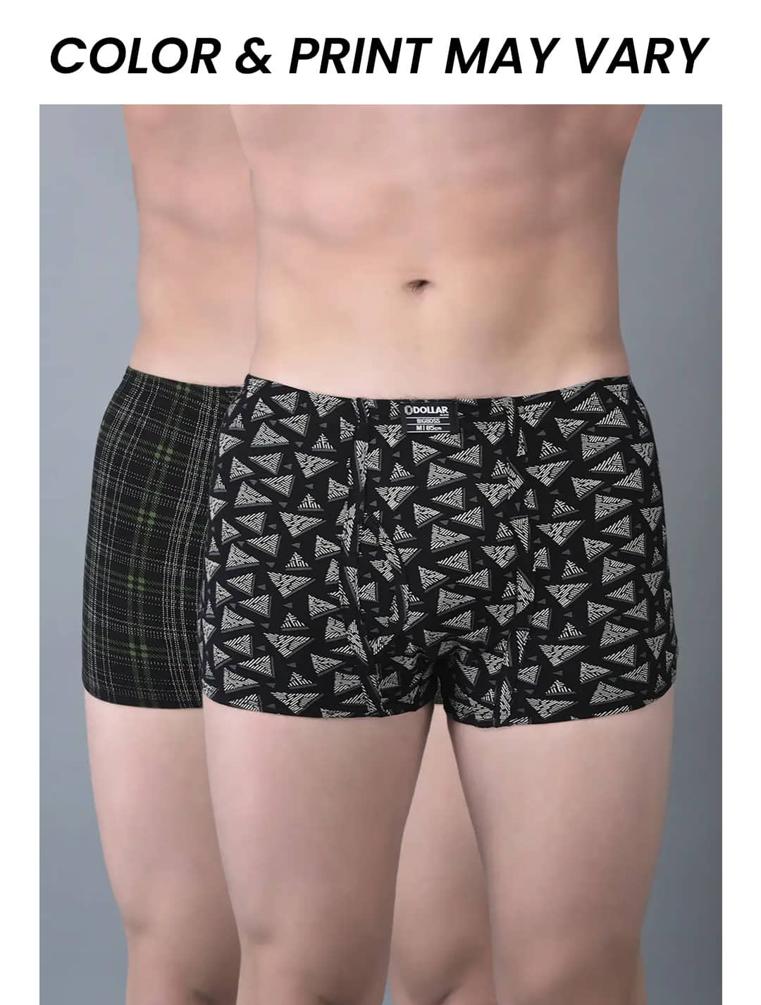 Dollar Bigboss Men's Pack of 2 Soft Combed Cotton Printed Trunk (Colour May Vary)