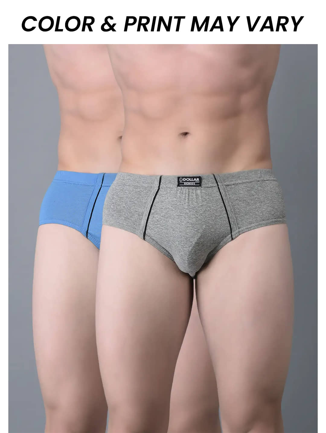 Dollar Bigboss Men's Pack of 2 Combed Cotton Solid Brief With Anti-Microbial Odour Control (Colour May Vary)