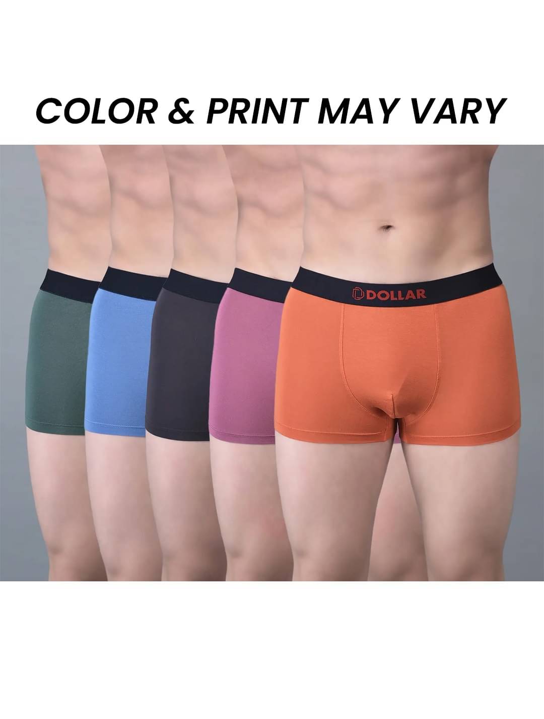 Dollar Bigboss Men's Pack of 5 Solid Trendy Trunk Formulated with Micro Modal Fabric (Colour May Vary)     			Dollar Bigboss Men's Pack of 5 Solid Trendy Trunk Formulated with Micro Modal Fabric (Colour May Vary)