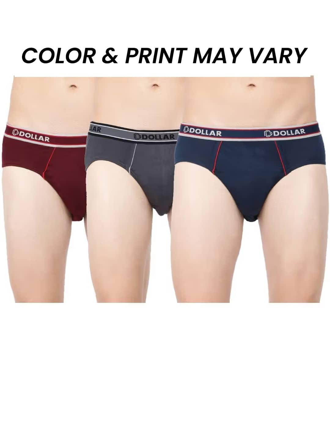 Dollar Bigboss Men's Pack of 3 Combed Cotton Solid Brief With Anti-Microbial Odour Control (Colour May Vary)