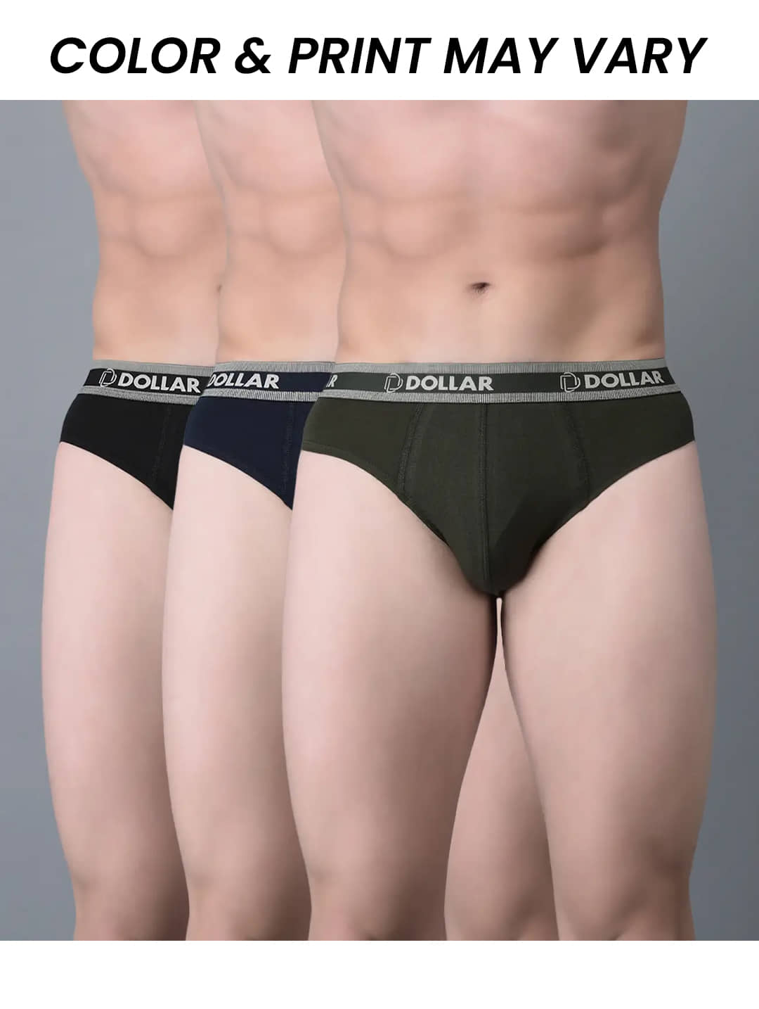 Dollar Bigboss Men's Pack of 2 Solid Cotton Brief With Double Pouch Support (Colour May Vary)