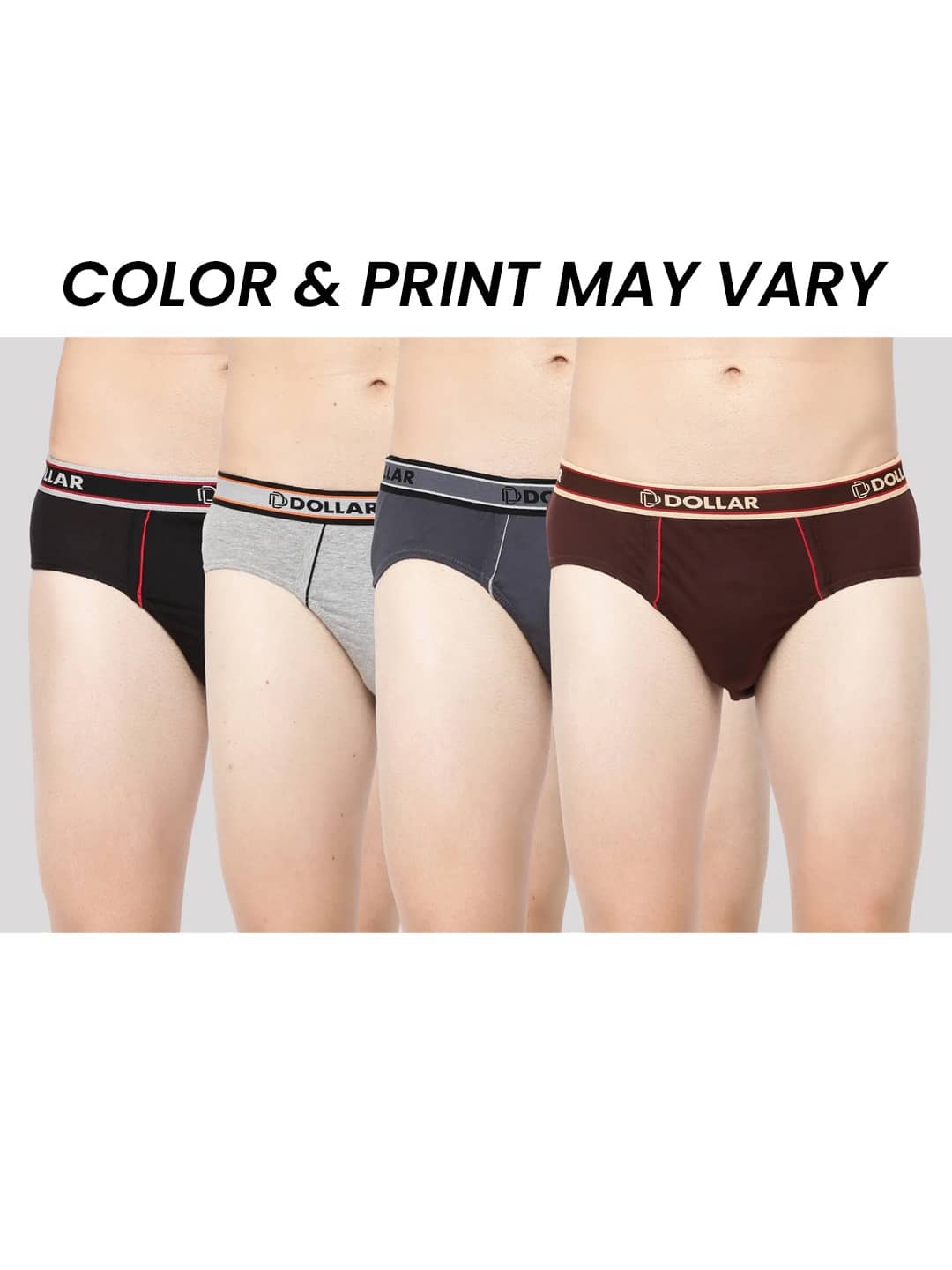 Dollar Bigboss Men's Pack of 5 Combed Cotton Solid Brief With Anti-Microbial Odour Control (Colour May Vary)