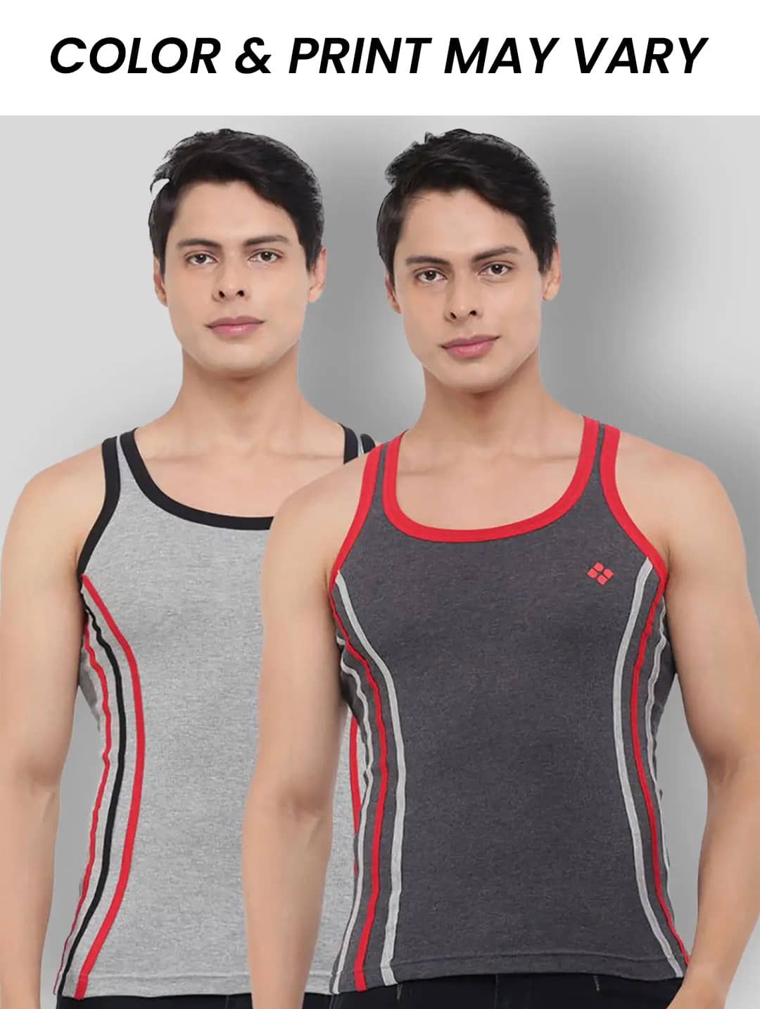 Dollar Bigboss Men's Pack of 2 Solid Combed Cotton Racerback Styled Gym Vest (Colour May Vary) - Nightwear & Loungewear | Buy online on ZillyBuy