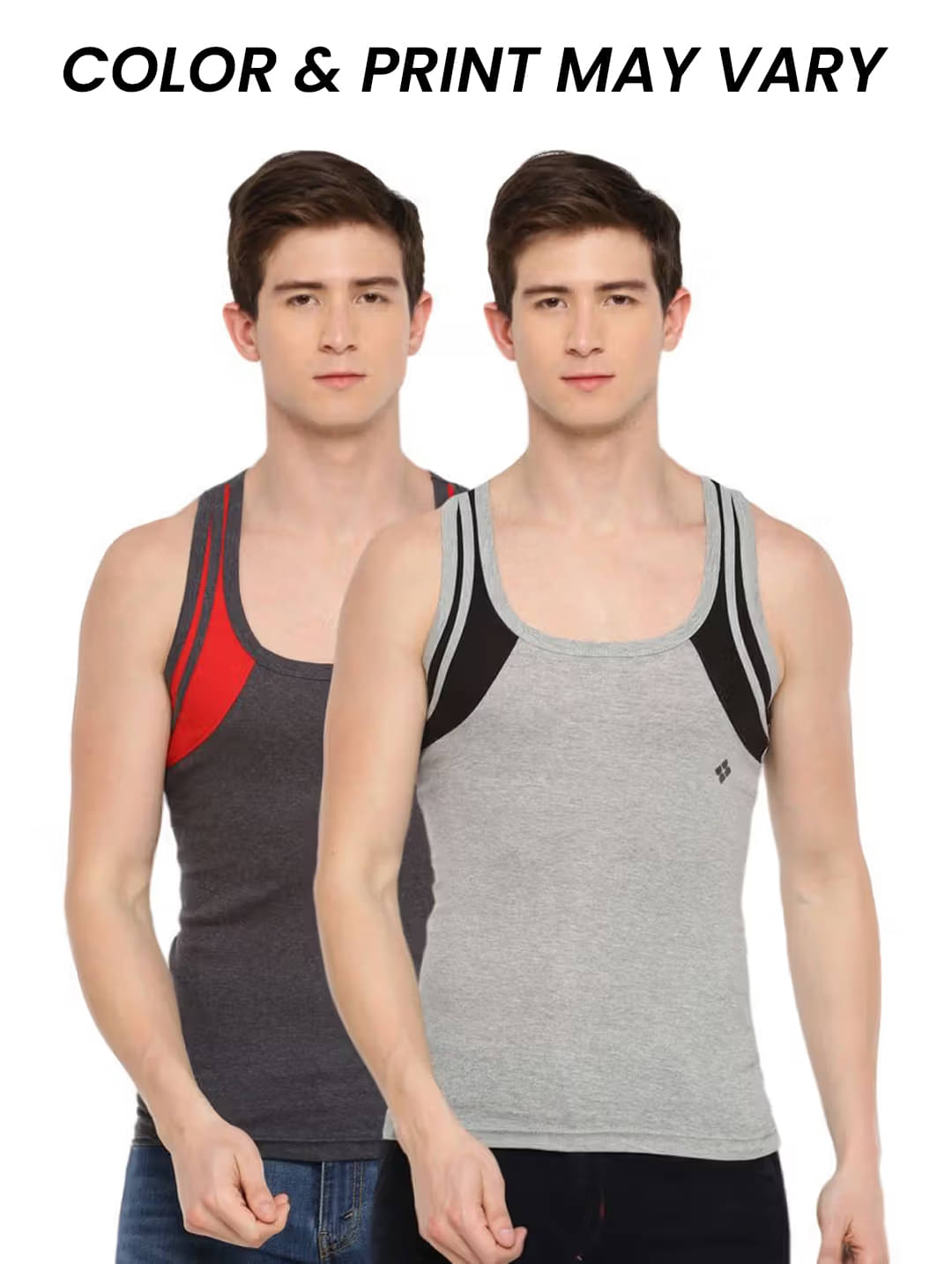 Dollar Bigboss Men's Pack of 2 Solid Combed Cotton Racerback Styled Gym Vest (Colour May Vary) Dollar Bigboss Men's Pack of 2 Solid Combed Cotton Racerback Styled Gym Vest (Colour May Vary)