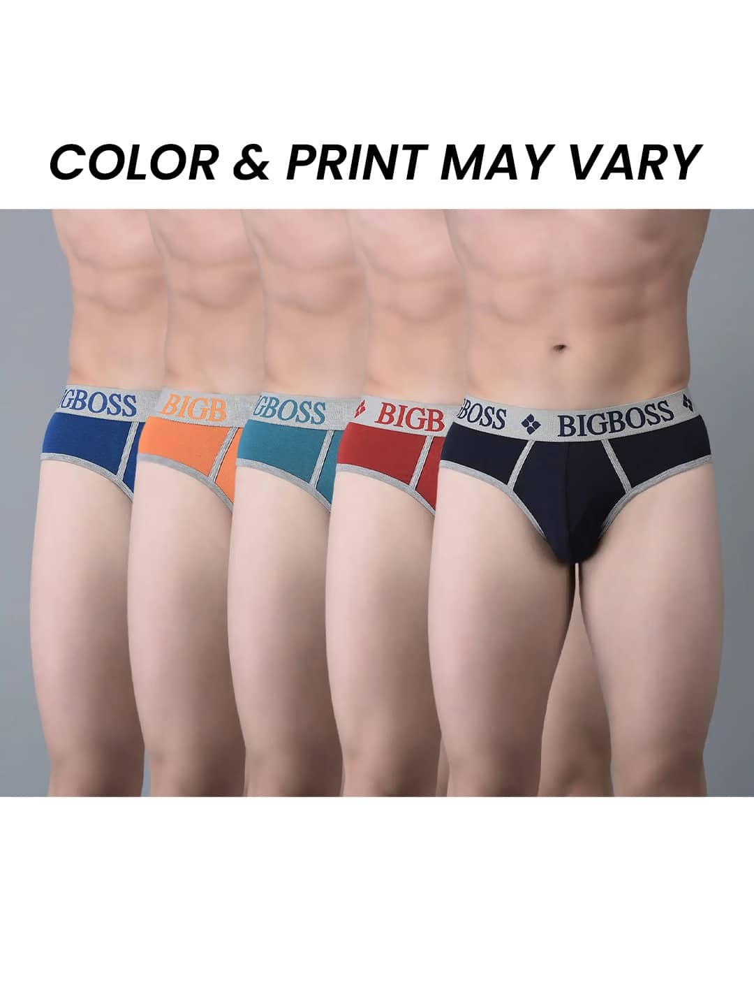 Dollar Bigboss Men's Pack of 5 Shuffle Intellisoft Super Combed Cotton Modal Solid Brief (Colour May Vary)