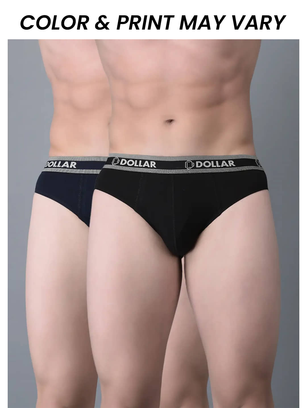 Dollar Bigboss Men's Pack of 2 Solid Cotton Brief With Double Pouch Support (Colour May Vary)
