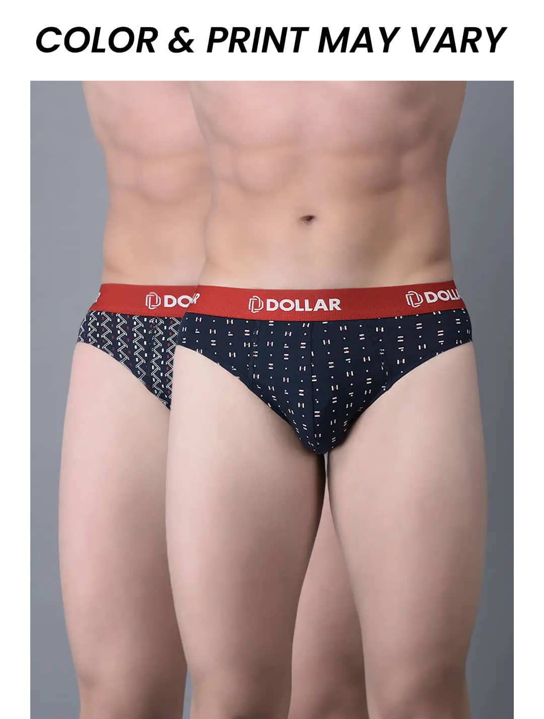 Dollar Bigboss Men's Pack of 2 Combed Cotton Printed Brief (Colour May Vary)