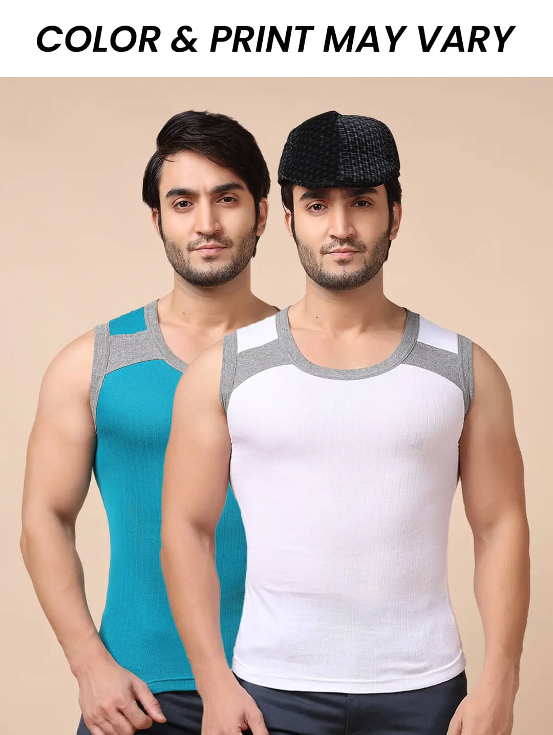 Dollar Bigboss Men's Pack of 2 Solid Combed Cotton Racerback Styled Gym Vest (Colour May Vary) - Nightwear & Loungewear | Buy online on ZillyBuy