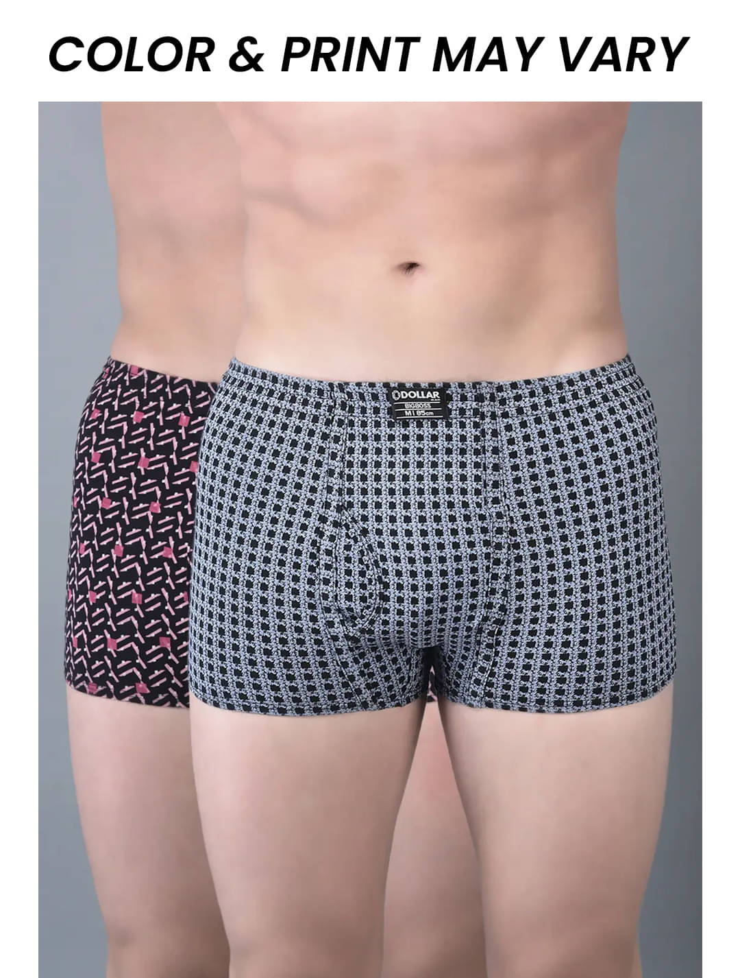     			Dollar Bigboss Men's Pack of 2 Soft Combed Cotton Printed Trunk (Colour May Vary)