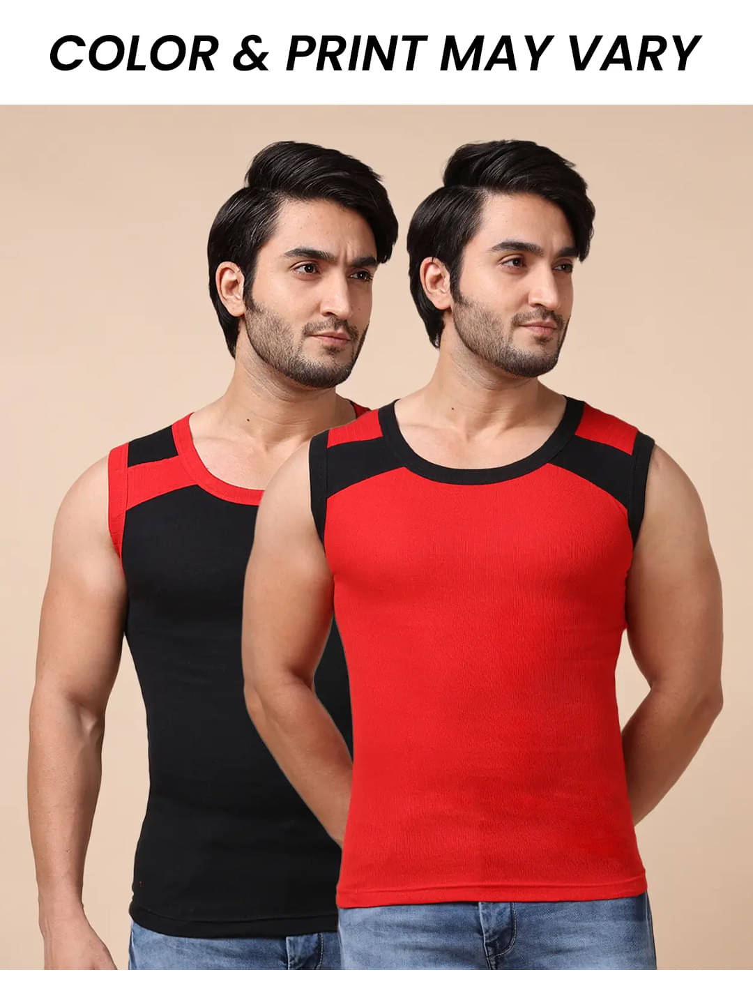 Dollar Bigboss Men's Pack of 2 Solid Combed Cotton Racerback Styled Gym Vest (Colour May Vary) Dollar Bigboss Men's Pack of 2 Solid Combed Cotton Racerback Styled Gym Vest (Colour May Vary)