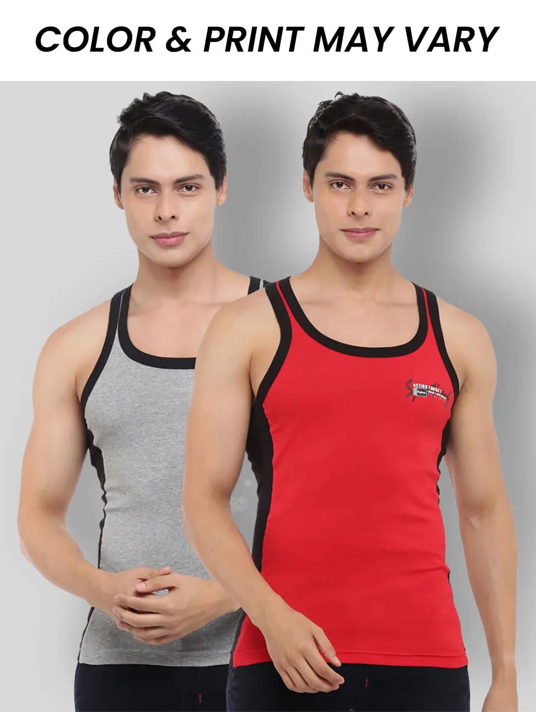 Dollar Bigboss Men's Pack of 2 Solid Combed Cotton Racerback Styled Gym Vest (Colour May Vary) - Nightwear & Loungewear | Buy online on ZillyBuy