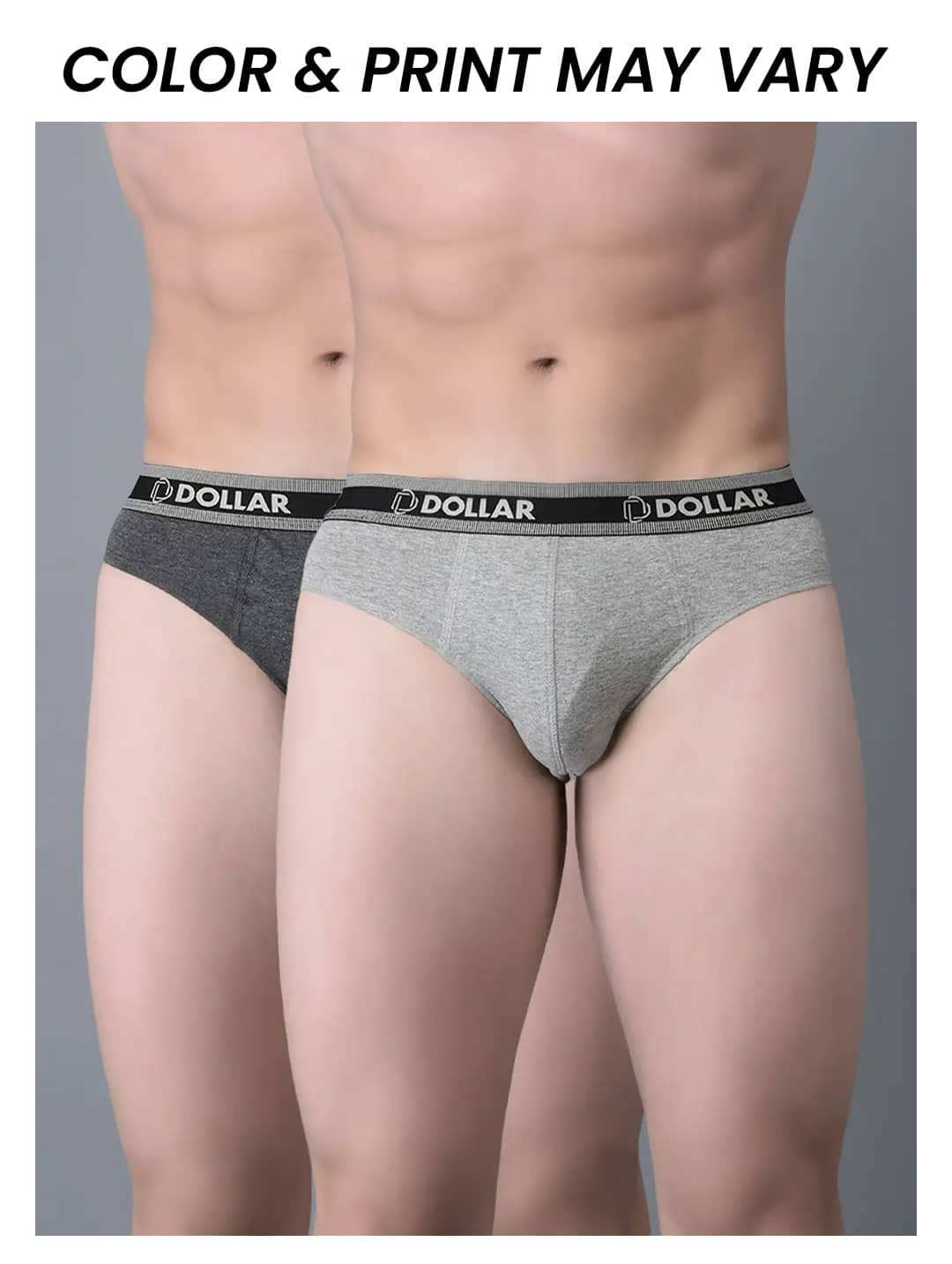Dollar Bigboss Men's Pack of 2 Solid Cotton Brief With Double Pouch Support (Colour May Vary)