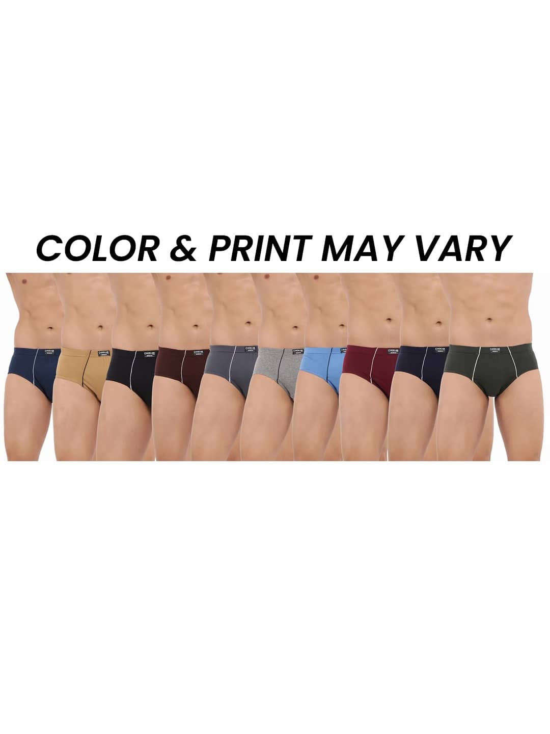 Dollar Bigboss Men's Pack of 10 Combed Cotton Solid Brief With Anti-Microbial Odour Control (Colour May Vary)
