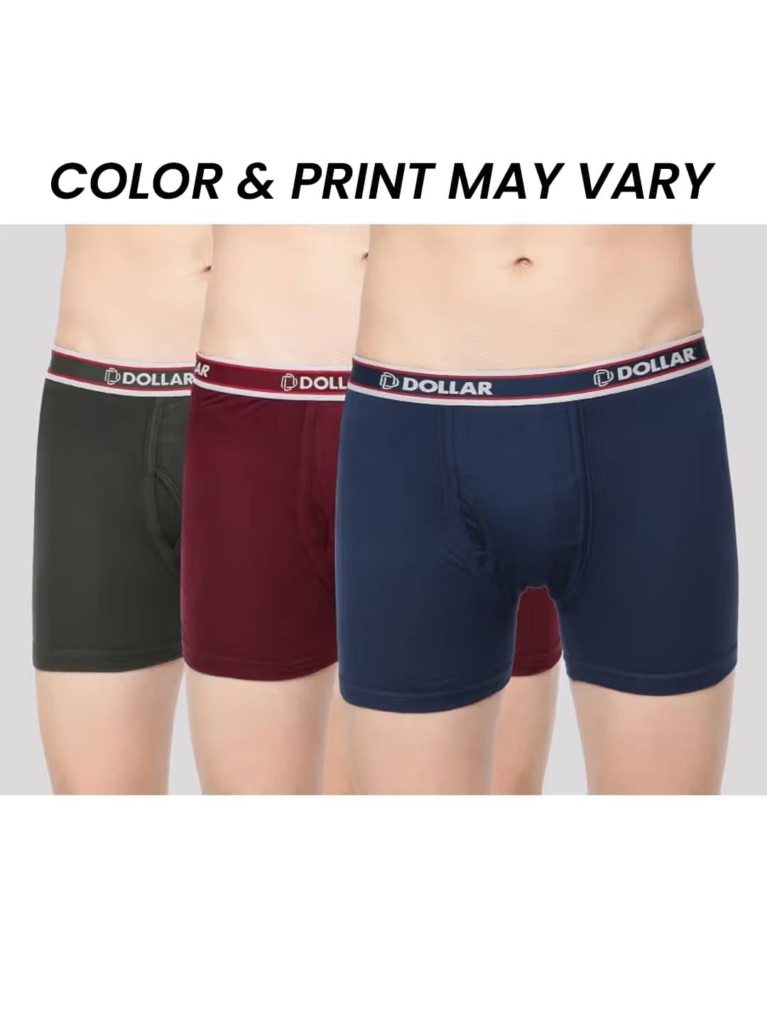 Dollar Bigboss Men's Pack of 3 Solid Combed Cotton Classy Trunk With Fly Front Access (Colour May Vary) Dollar Bigboss Men's Pack of 3 Solid Combed Cotton Classy Trunk With Fly Front Access (Colour May Vary)