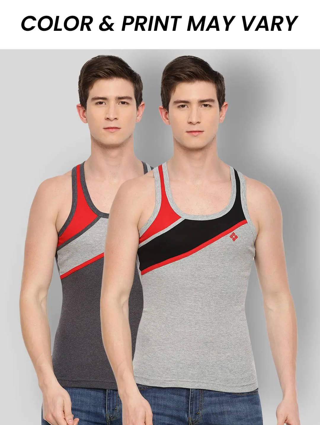 Dollar Bigboss Men's Pack of 2 Solid Combed Cotton Racerback Styled Gym Vest (Colour May Vary) Dollar Bigboss Men's Pack of 2 Solid Combed Cotton Racerback Styled Gym Vest (Colour May Vary)
