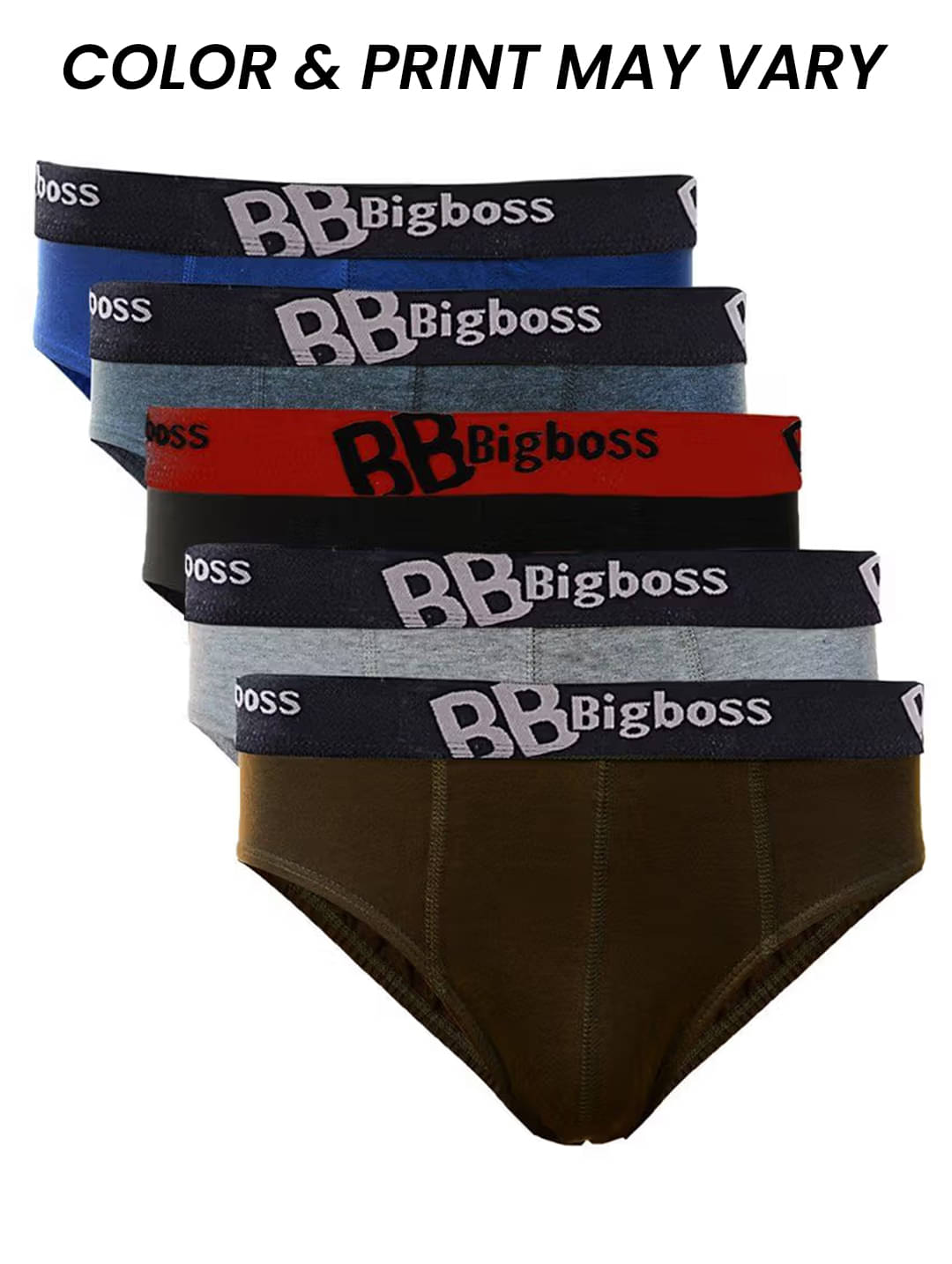     			Dollar Bigboss Men's Pack of 5 Solid Cotton Brief With Double Pouch Support (Colour May Vary)
