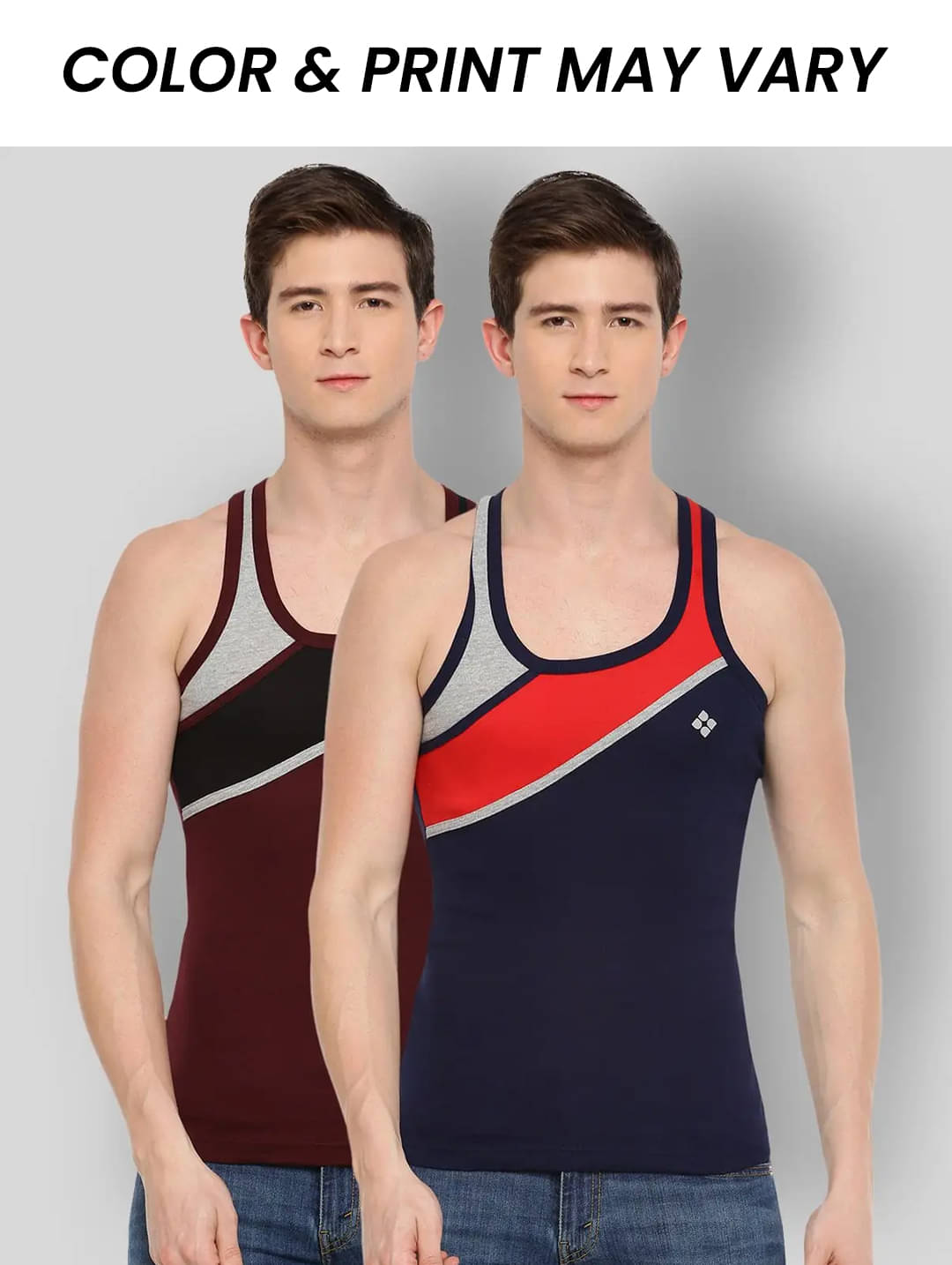 Dollar Bigboss Men's Pack of 2 Solid Combed Cotton Racerback Styled Gym Vest (Colour May Vary) Dollar Bigboss Men's Pack of 2 Solid Combed Cotton Racerback Styled Gym Vest (Colour May Vary)
