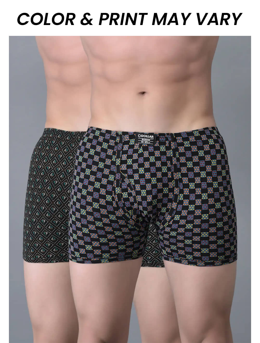 Dollar Bigboss Men's Pack of 10 Soft Combed Cotton Printed Trunk (Colour May Vary)