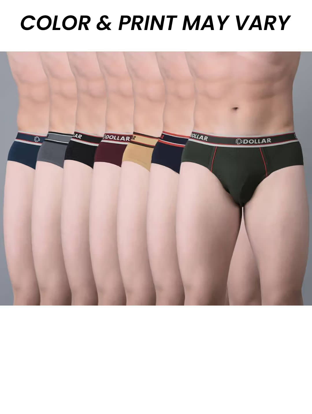 Dollar Bigboss Men's Pack of 7 Combed Cotton Solid Brief With Anti-Microbial Odour Control (Colour May Vary)