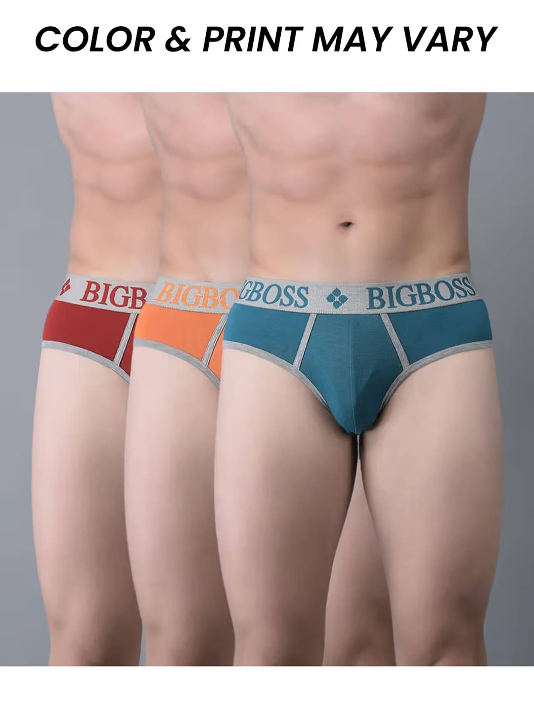     			Dollar Bigboss Men's Pack of 3 Shuffle Intellisoft Super Combed Cotton Modal Solid Brief (Colour May Vary)