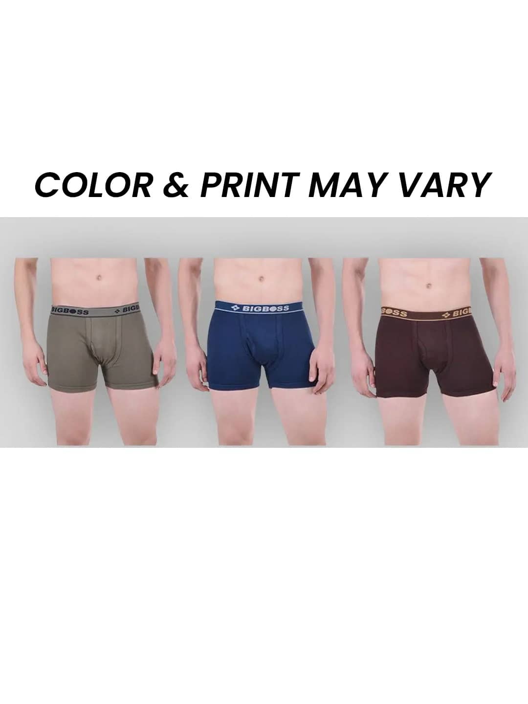 Dollar Bigboss Men's Pack of 3 Solid Combed Cotton Interlock Trunk (Colour May Vary)