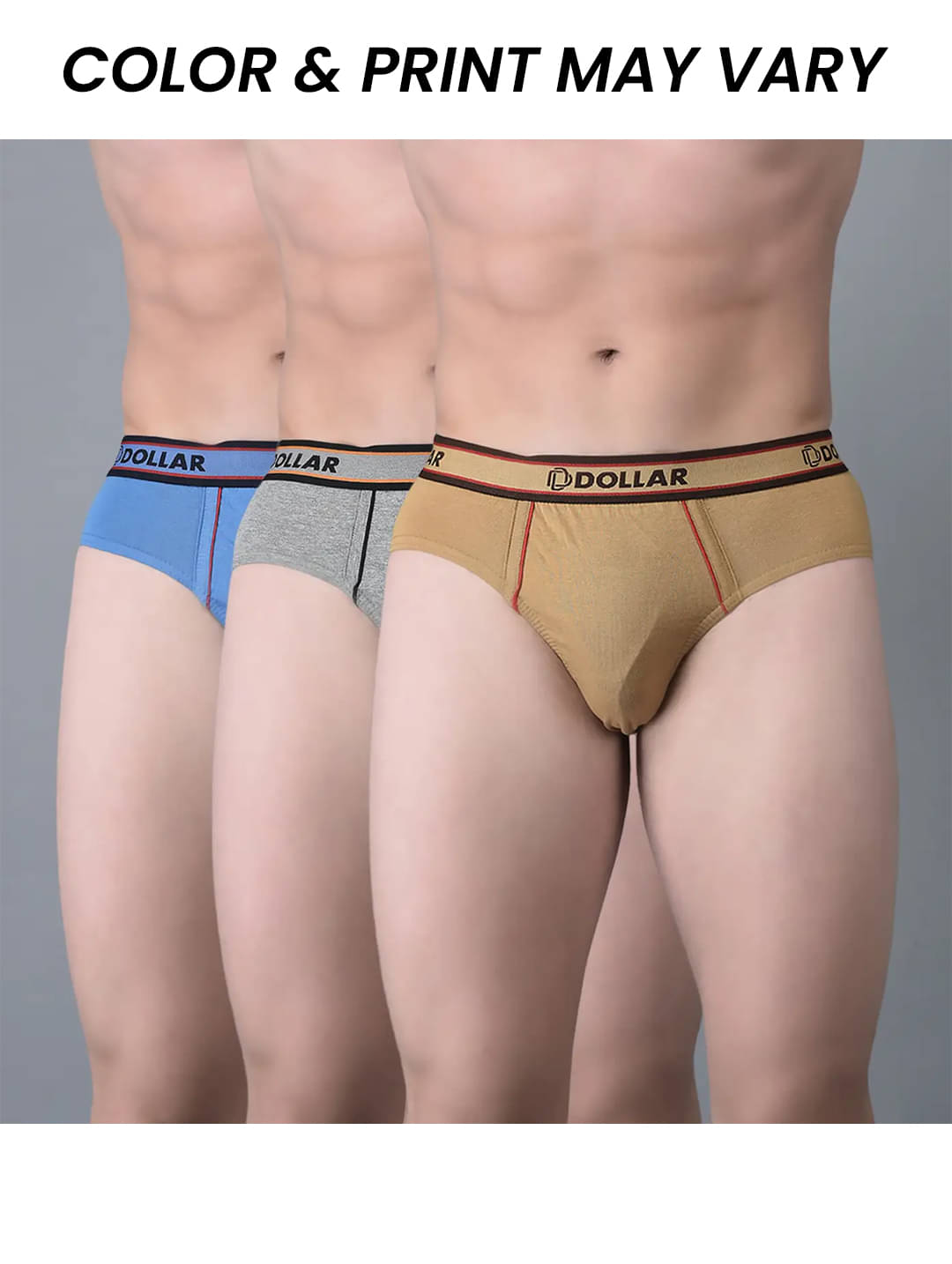     			Dollar Bigboss Men's Pack of 3 Combed Cotton Solid Brief With Anti-Microbial Odour Control (Colour May Vary)