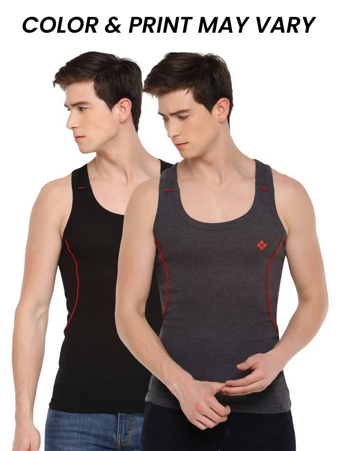Dollar Bigboss Men's Pack of 2 Solid Combed Cotton Racerback Styled Gym Vest (Colour May Vary) Dollar Bigboss Men's Pack of 2 Solid Combed Cotton Racerback Styled Gym Vest (Colour May Vary)