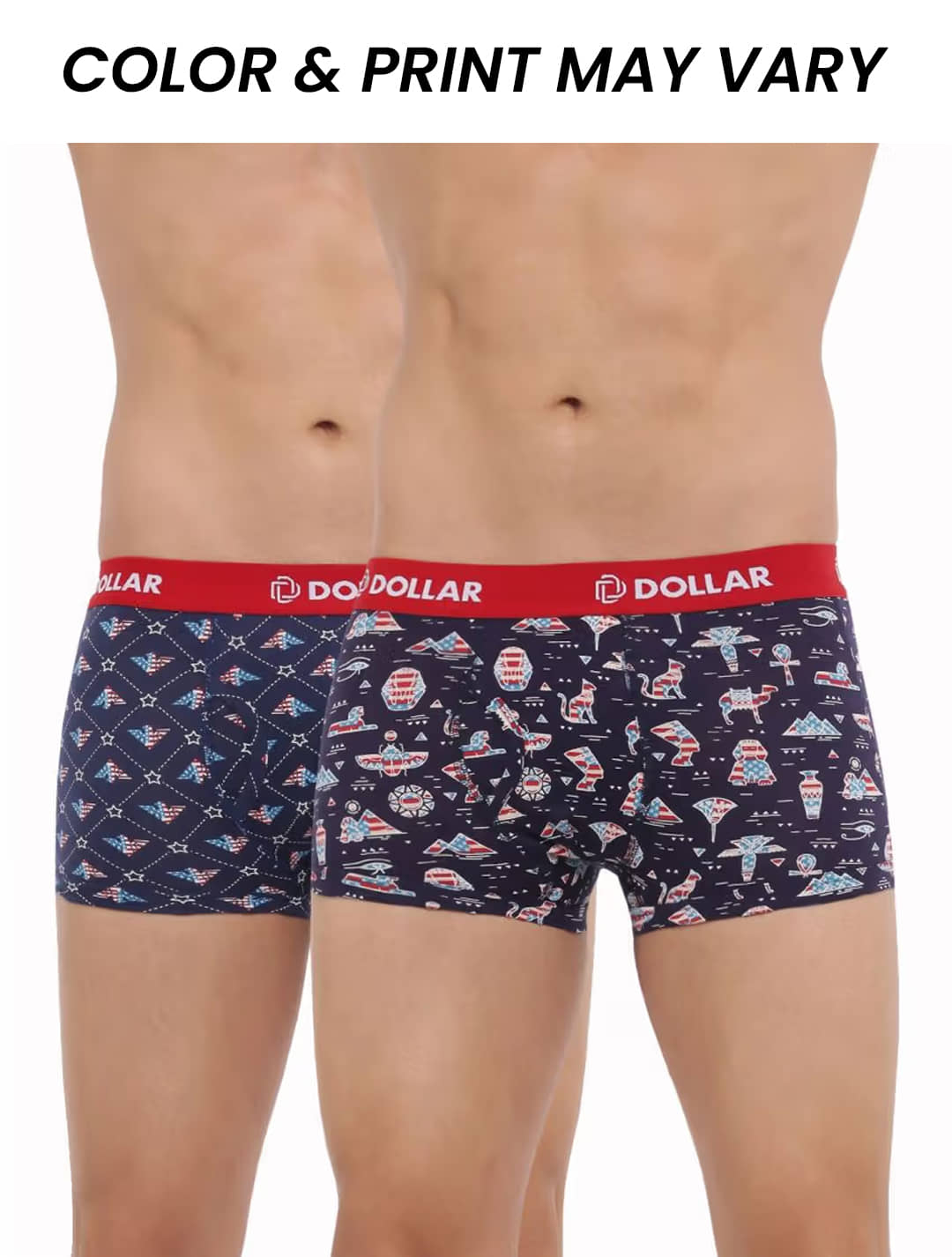 Dollar Bigboss Men's Pack of 2 Combed Cotton Printed Trunk (Colour May Vary)