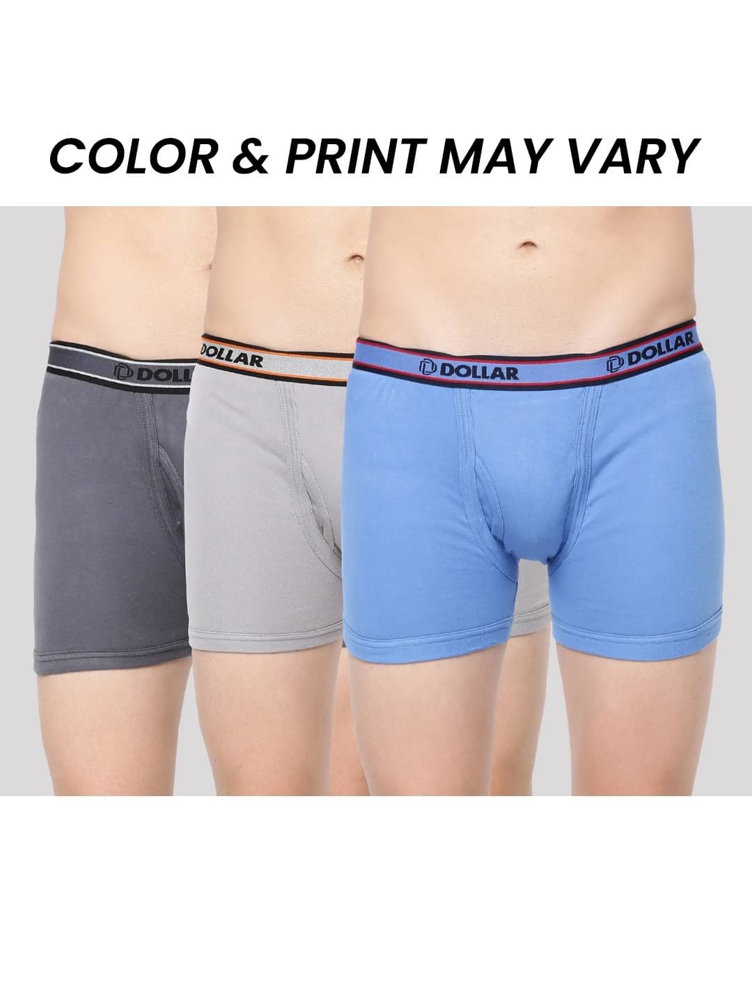Dollar Bigboss Men's Pack of 3 Solid Combed Cotton Interlock Trunk (Colour May Vary) Dollar Bigboss Men's Pack of 3 Solid Combed Cotton Interlock Trunk (Colour May Vary)