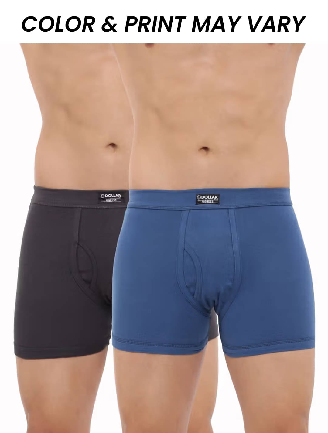 Dollar Bigboss Men's Pack of 2 Solid 100% Cotton Trunk With Spandex Integrated Waistband (Colour May Vary)     			Dollar Bigboss Men's Pack of 2 Solid 100% Cotton Trunk With Spandex Integrated Waistband (Colour May Vary)