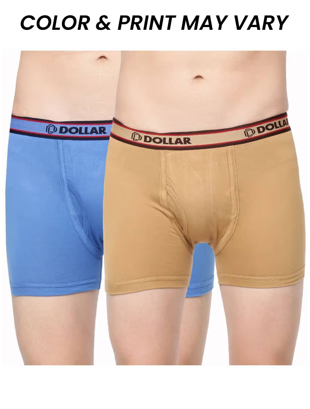 Dollar Bigboss Men's Pack of 2 Solid Combed Cotton Classy Trunk With Fly Front Access (Colour May Vary)