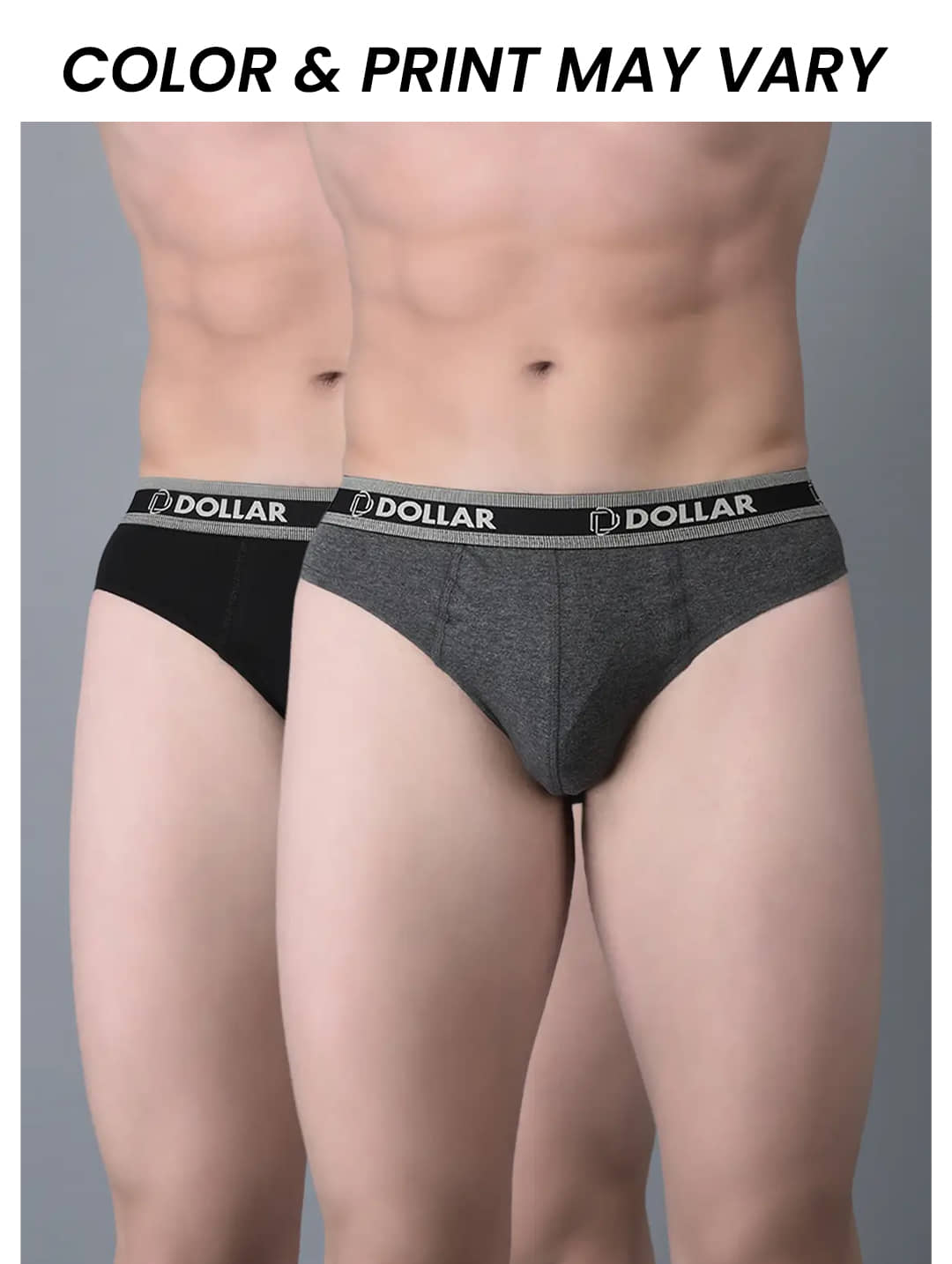 Dollar Bigboss Men's Pack of 2 Solid Cotton Brief With Double Pouch Support (Colour May Vary)