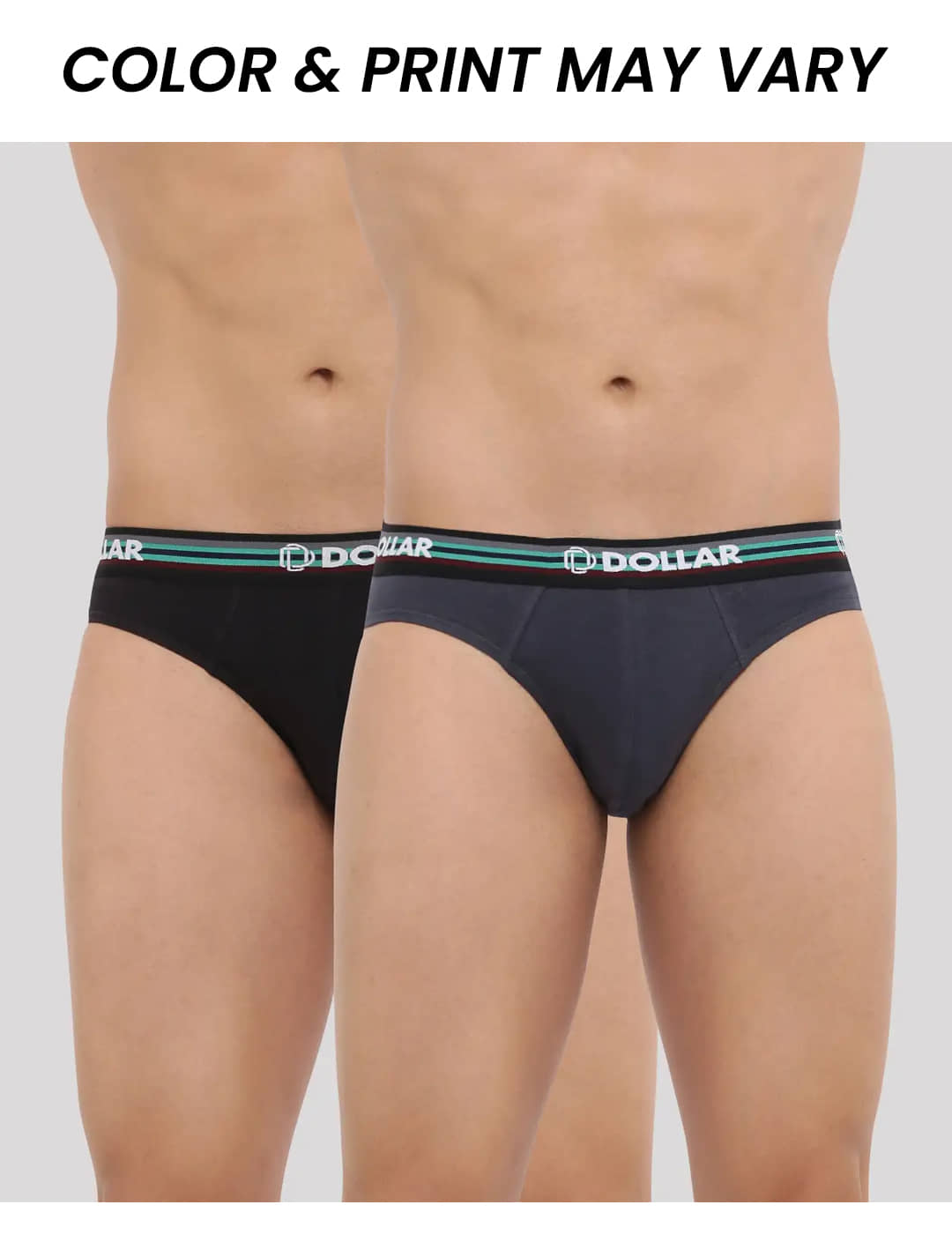 Dollar Bigboss Men's Pack of 2 Shuffle Intellisoft Cotton Spandex Solid Brief (Colour May Vary)