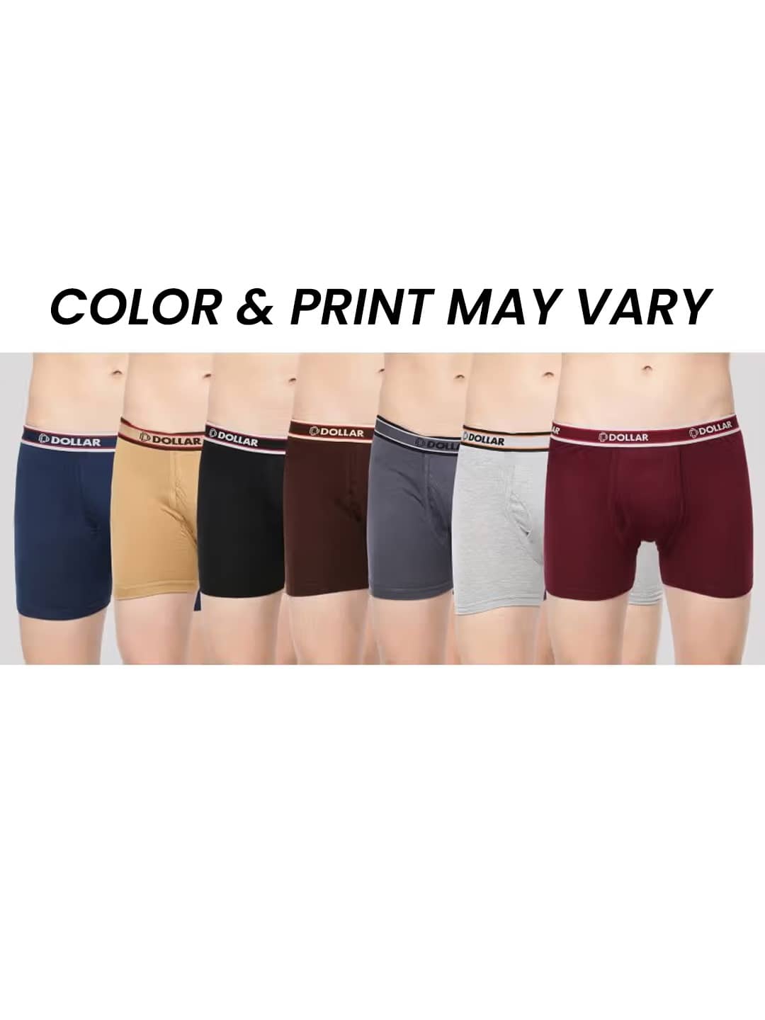 Dollar Bigboss Men's Pack of 5 Solid Combed Cotton Classy Trunk With Fly Front Access (Colour May Vary)