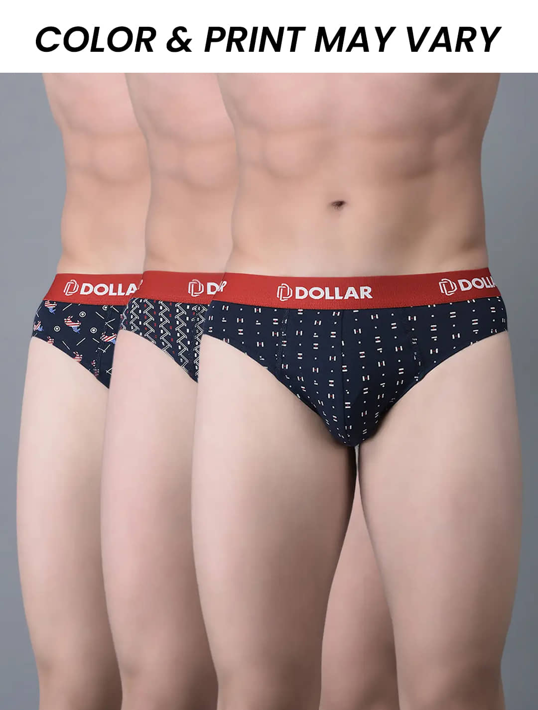 Dollar Bigboss Men's Pack of 2 Combed Cotton Printed Brief (Colour May Vary)