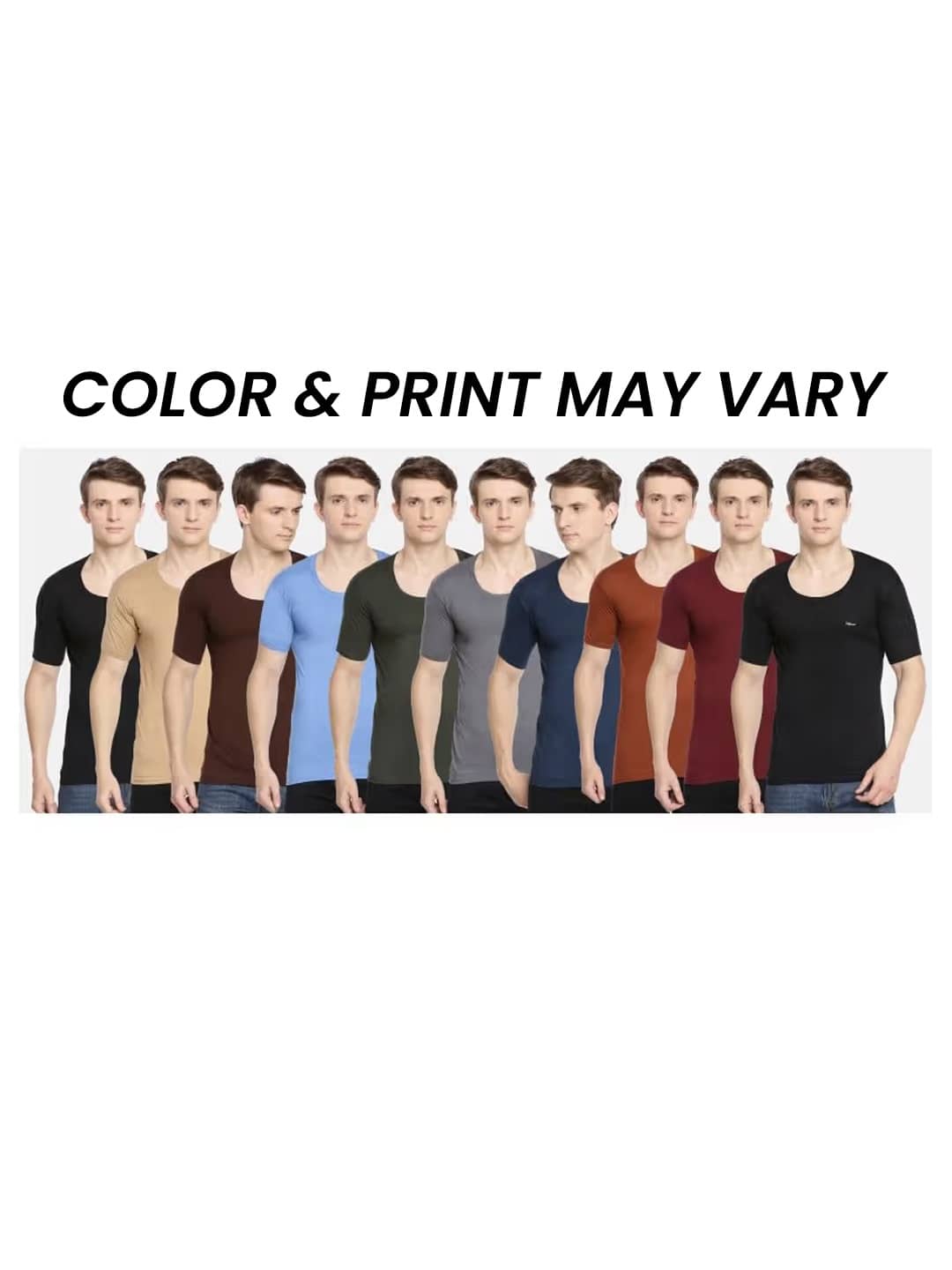 Dollar Bigboss Men's Pack of 10 Solid Combed Cotton Shrinkless Vest (Colour May Vary) - Nightwear & Loungewear | Buy online on ZillyBuy