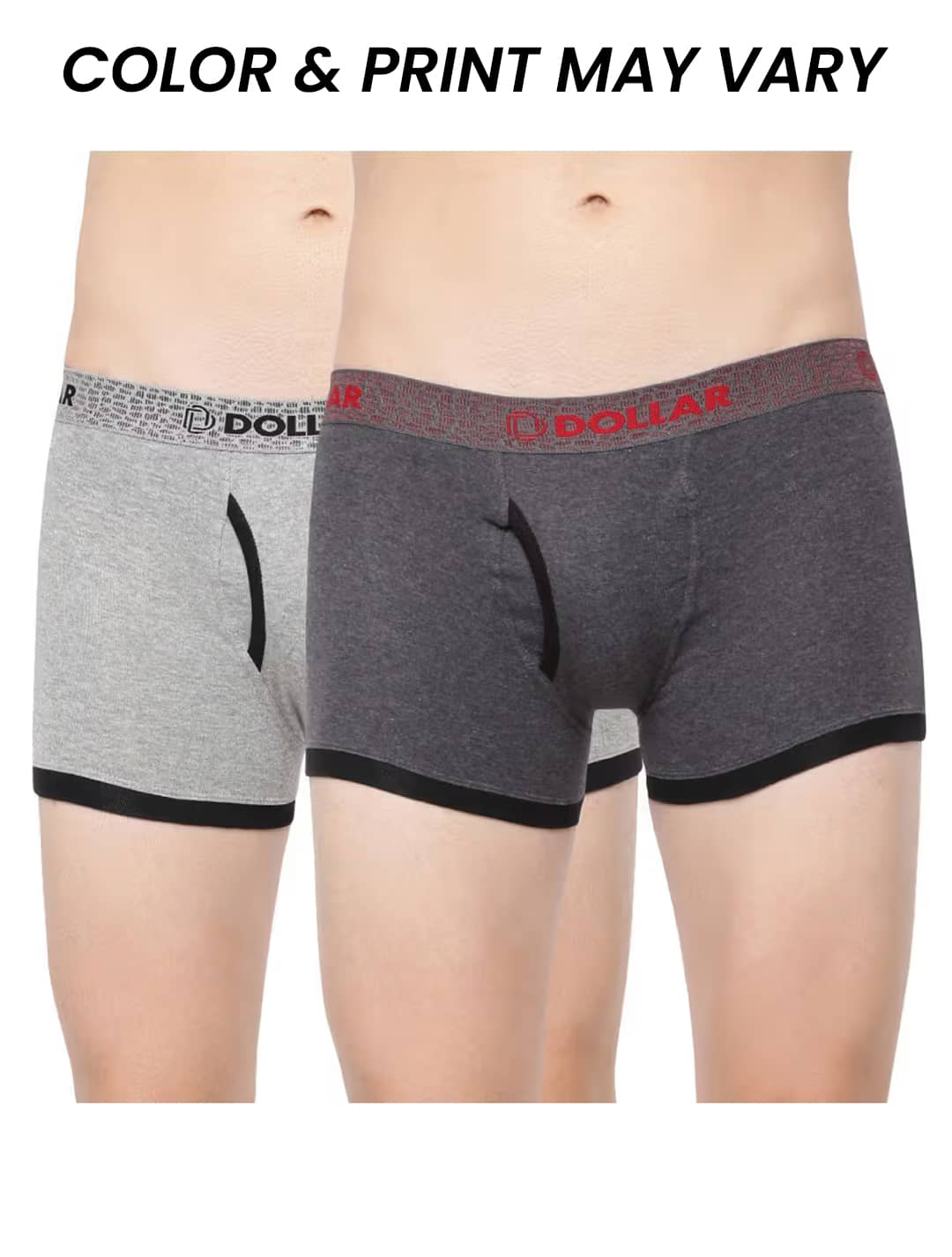 Dollar Bigboss Men's Pack of 2 Solid Combed Cotton Trunk With Contoured Pouch Support (Colour May Vary)