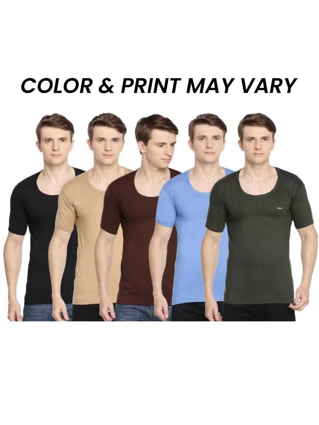     			Dollar Bigboss Men's Pack of 5 Solid Combed Cotton Shrinkless Vest (Colour May Vary)