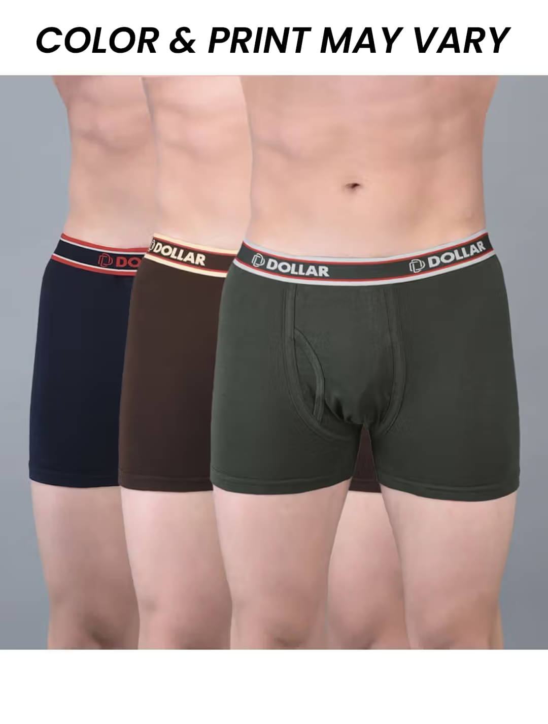 Dollar Bigboss Men's Pack of 3 Solid Combed Cotton Classy Trunk With Fly Front Access (Colour May Vary) Dollar Bigboss Men's Pack of 3 Solid Combed Cotton Classy Trunk With Fly Front Access (Colour May Vary)