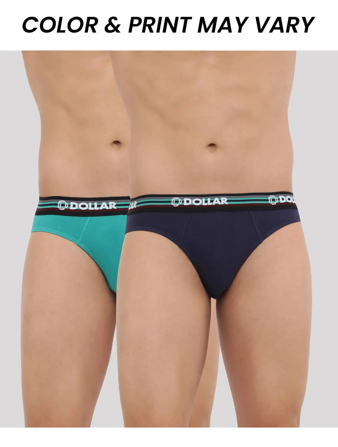 Dollar Bigboss Men's Pack of 2 Shuffle Intellisoft Cotton Spandex Solid Brief (Colour May Vary)