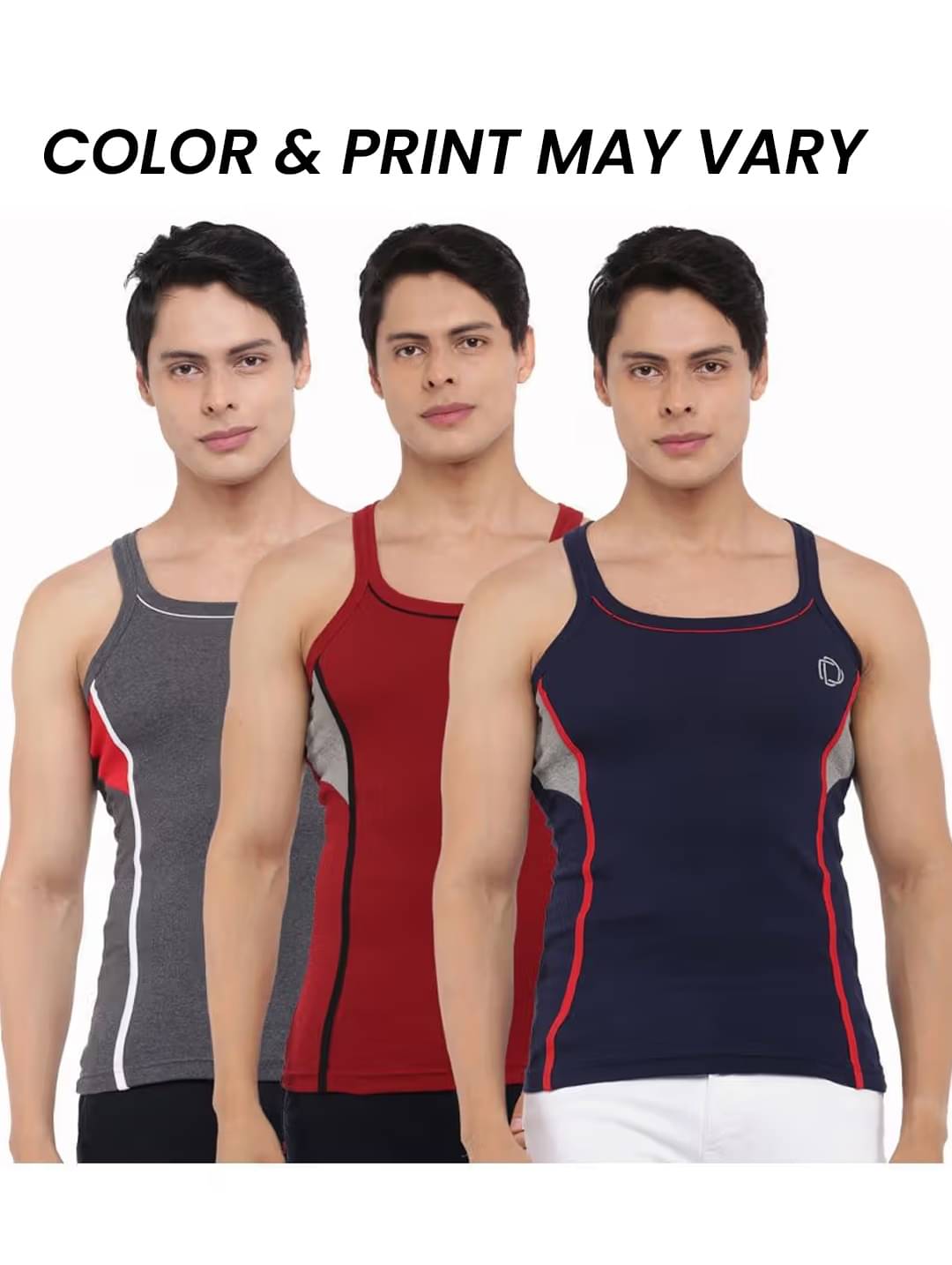 Dollar Bigboss Men's Pack of 3 Solid Combed Cotton Racerback Styled Gym Vest (Colour May Vary) Dollar Bigboss Men's Pack of 3 Solid Combed Cotton Racerback Styled Gym Vest (Colour May Vary)