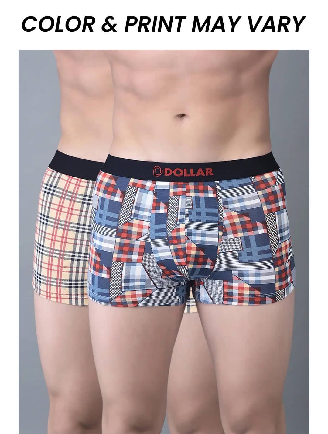 Dollar Bigboss Men's Pack of 2 Printed Trendy Trunk Formulated With Combed Cotton and Spandex Fabric (Colour May Vary)