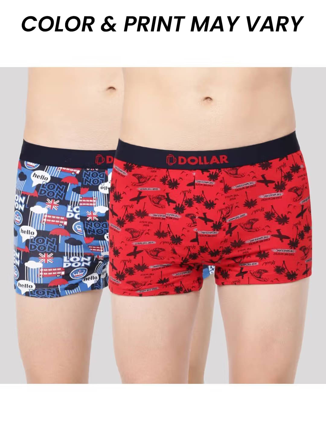 Dollar Bigboss Men's Pack of 2 Printed Trendy Trunk Formulated With Combed Cotton and Spandex Fabric (Colour May Vary) Dollar Bigboss Men's Pack of 2 Printed Trendy Trunk Formulated With Combed Cotton and Spandex Fabric (Colour May Vary)