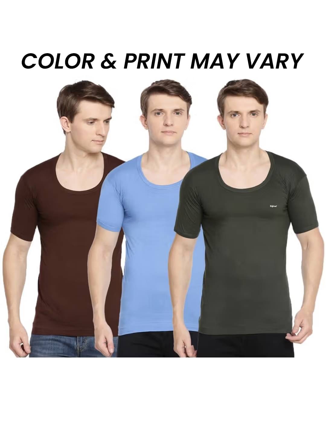 Dollar Bigboss Men's Pack of 3 Solid Combed Cotton Shrinkless Vest (Colour May Vary)     			Dollar Bigboss Men's Pack of 3 Solid Combed Cotton Shrinkless Vest (Colour May Vary)