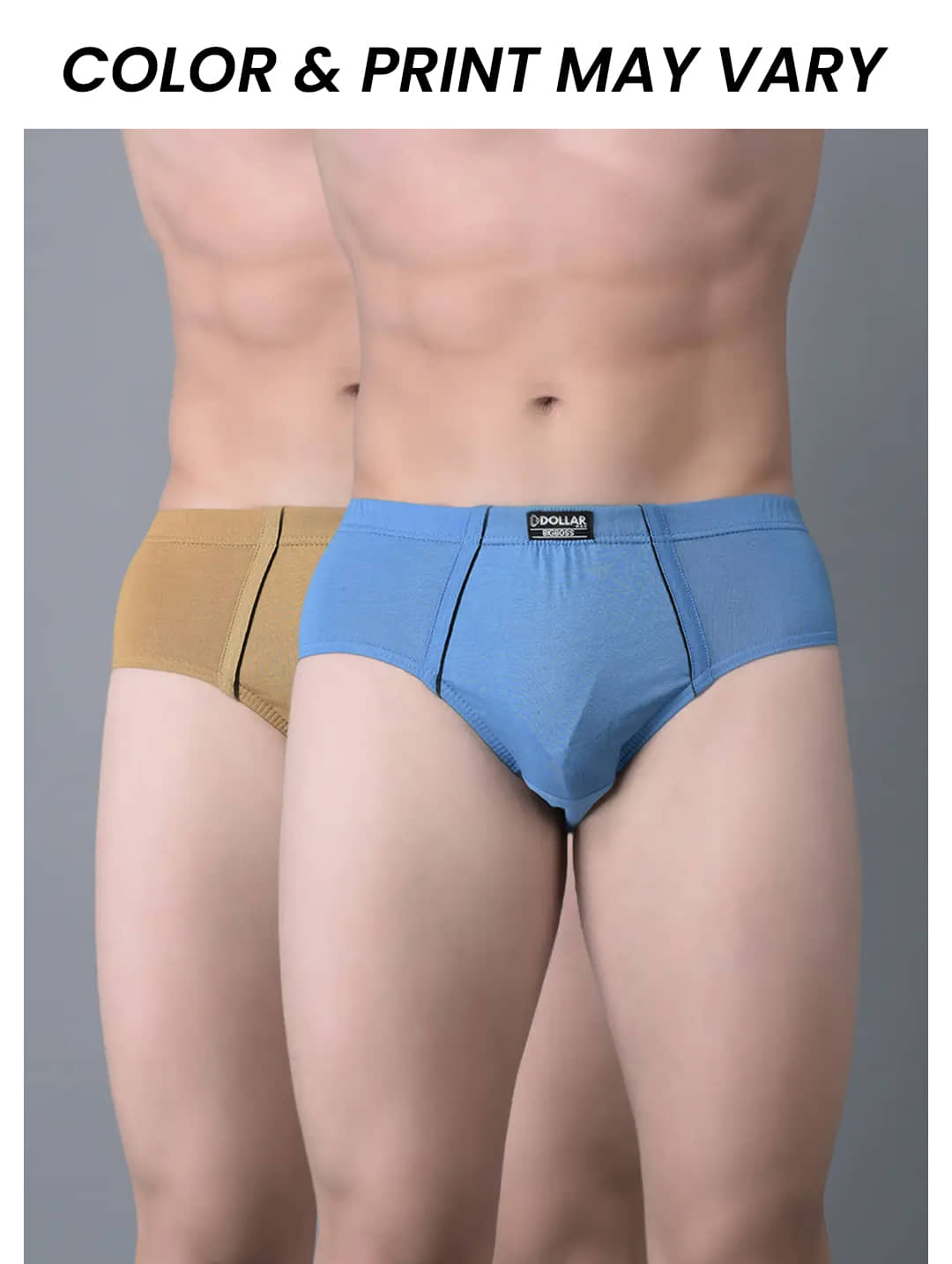 Dollar Bigboss Men's Pack of 2 Combed Cotton Solid Brief With Anti-Microbial Odour Control (Colour May Vary)